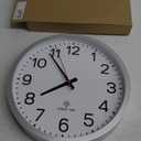 AKCISOT Atomic 10 Inch Wall Clock Analog Clocks for Indoor Kitchen, Battery Operated Clock for Bedroom Office Classroom Living Room(Silver)