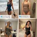 B2prity Women's Mesh One Piece Swimsuit Tummy Control Sexy Bathing Suit Push Up Swim Suit Slimming Swimwear (Brown, M)