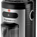 Espressione Professional Conical Burr Coffee Grinder, Black/Silver, 8.5-Oz.