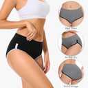 3 x CAILECOTTON Womens Underwear Cotton High Waisted Underwear for women Brief Soft Stretch Breathable Everyday Hipster 5ps (4X-Large, Multi K-5pcs)