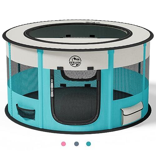 Playpen for Dogs, 44"*44"*24" Large Foldable Pet Play Pens Indoor Outdoor Exercise Pen with Carrying Case Food Bowl for Cat Puppy Rabbit