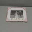 5x7 Mr. & Mrs. Frame - Wedding Picture Frame, White with Gold Calligraphy, Holds 5x7 Photo, Easel-Back & Wall Mountable