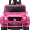 Best Ride On Cars Kids Outdoor Stroller Mercedes G-Wagon Push Car with Working Lights, Horn, and Music for Ages 1 to 3 years, Pink