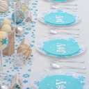 175pcs Christmas Dinnerware Set Disposable for 25 Guests, Blue and White Christmas Plates Includes 25 Dinner Plates, 25 Blue Snowflake Dessert Plates, 75 Silverware Set, Cups and Place Cards