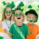 180Pcs St. Patrick's Day Accessories Party Favor Set, Tattoo Stickers, Necklaces, Bracelets, Shamrock Glasses, Headbands, Mustaches, Coins and Kiss Me I'm Irish Sash for Irish Party Supplies