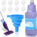 Upgraded Refillable Bottle for Swiffer Wet Jet Mop 1250ml /42.3 FL OZ, Leak-Proof HDPE Solution Refill Bottle with 8 Silicone Gaskets & 1 Funnel,Easy Install for Use with Any Cleaning Solution