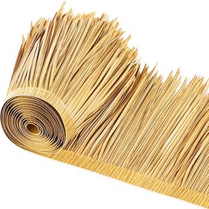 SEKKVY Tiki Hut Grass Roof, Mexican Style Palm Thatch Rolls, Artificial Palapa Thatch Roofing for Tiki Bar, Duck Blind Grass for Garden Umbrella Luau Party Decoration (Yellow, 16" x 394")