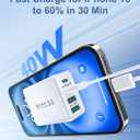 USB C Charger Block, 2-Pack 40W USBC Wall Charger Plug 4 Ports Dual PD Power Adapter +QC 3.0 Fast Charging Brick Multiport Type C Cubes Box for iPhone 16 15 14 13 12 11 Pro Max Plus, iPad, Samsung
