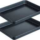 Walooza 11 Inch Nonstick Baking Sheets Set of 2, Carbon Steel Cookie Sheets for Baking, Heavy Duty & Stackable Baking Pans for Oven, Non Toxic & Easy Clean, 11x9 Inch Baking Trays