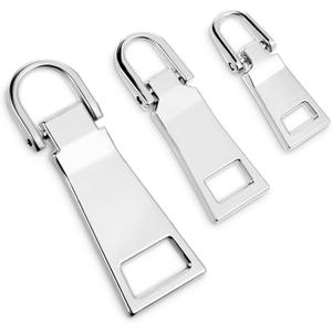 3pcs Silver Zipper Pull Replacement Zipper Repair Zippers Tab Repair for Luggage Gold Zippers Slider Pull Tab for Backpack Jacket Suitcase Coat Handbags Sewing Notions and Supplies(Small/Middle/Large)