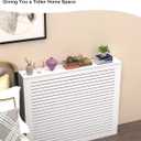 Modern Heater Cover, Steam Radiator Wall Heating Louvered Grill Cabinet, Living Room Bedroom Hallway Decorative Wooden Shelf Top for Hide Cluttered Pipes(36" Lx36 Hx10 D/90x90x25cm)