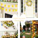 YIQU Easter Decoration String Lights, 10FT 12LED Indoor Chick Mantel Garland Battery Operated with Remote Timer 8 Modes, Hemp Rope Banner for Fireplace Table Wall Spring Party Indoor Outdoor Decor