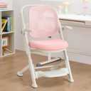 ERIYA Kids Desk Chair,Ergonomic Chair: Breathable Mesh Back (Pink), 22.83 in x 26.77 in x 36.61 in