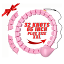 65inch 32 Knots Plus Size Quiet Weighted Hula Infinity Fitness Detachable Hoops Smart Silent Infinity Hula for Women 2 in 1 Waist and Abdominal Workout Hoop