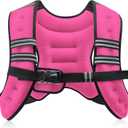 ZELUS Weighted Vest,  8lb Weight Vest with Reflective Stripe for Workout, Strength Training, Running, Fitness, Muscle Building, Weight Loss, Weightlifting, Pink(8 lb)