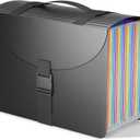 TOPCJ File Organizers with Handle,25 Pockets Accordion File Organizer,Portable Expanding File Folder for Receipt,Bill, A4/Letter Size Paper,Documents,a-z Tabs Included in Filing Folder Frosted