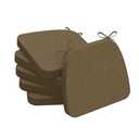 AAAAAcessories D-Shaped Chair Cushions, 2" Thick Dining Chair Pads with Ties and Removable, Machine-Washable Cover, 17" x 16", Set of 6, Taupe