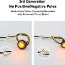 20pcs 3/4 Inch LED Marker Lights - 3rd Gen Round Mini Amber/Red Clearance Lights for Truck, Trailer, RV, Bus, Van, Boat, IP68 Waterproof, 12V DC