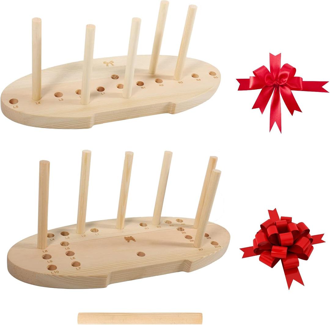 SACATR Bow Maker for Ribbon, Holiday Wreaths,Wooden Wreath Bow Maker Tool for Creating Gift Bows, Party Decorations, Hair Bows, Corsages, Holiday Wreaths, Various Crafts(Double-Sided)