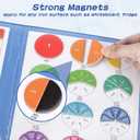 Magnetic Fraction Educational Puzzle, Magnetic Fraction Tiles and Circles, Elementary Fraction Manipulatives, Montessori Math Teaching Aid for Kids
