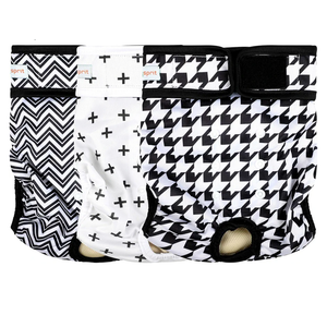 Langsprit Washable Female Dog Diapers (3 Pack)  No Leak Reusable Diapers for Doggy Female in Period  Highly Absorbent Dog Heat Panties with Adjustable Snaps XL