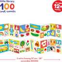 Little Library 100 First Words Picture Books - Includes 2 fold-Out Accordion Books and an Educational Guide for Parents to Promote Learning and Speech, for Babies and Toddlers 12 Months and up