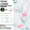 BRISIRA Coolmax Bamboo Viscose Women Compression Running Ankle Socks No Show Athletic Wicking Thick Cushioned Arch Support (8-10, Black + White + Grey)