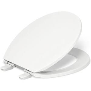 KOHLER K-4775-0 Brevia Round Toilet Seat with Quick-Release Hinges And Quick-Attach Hardware For Easy Clean, White
