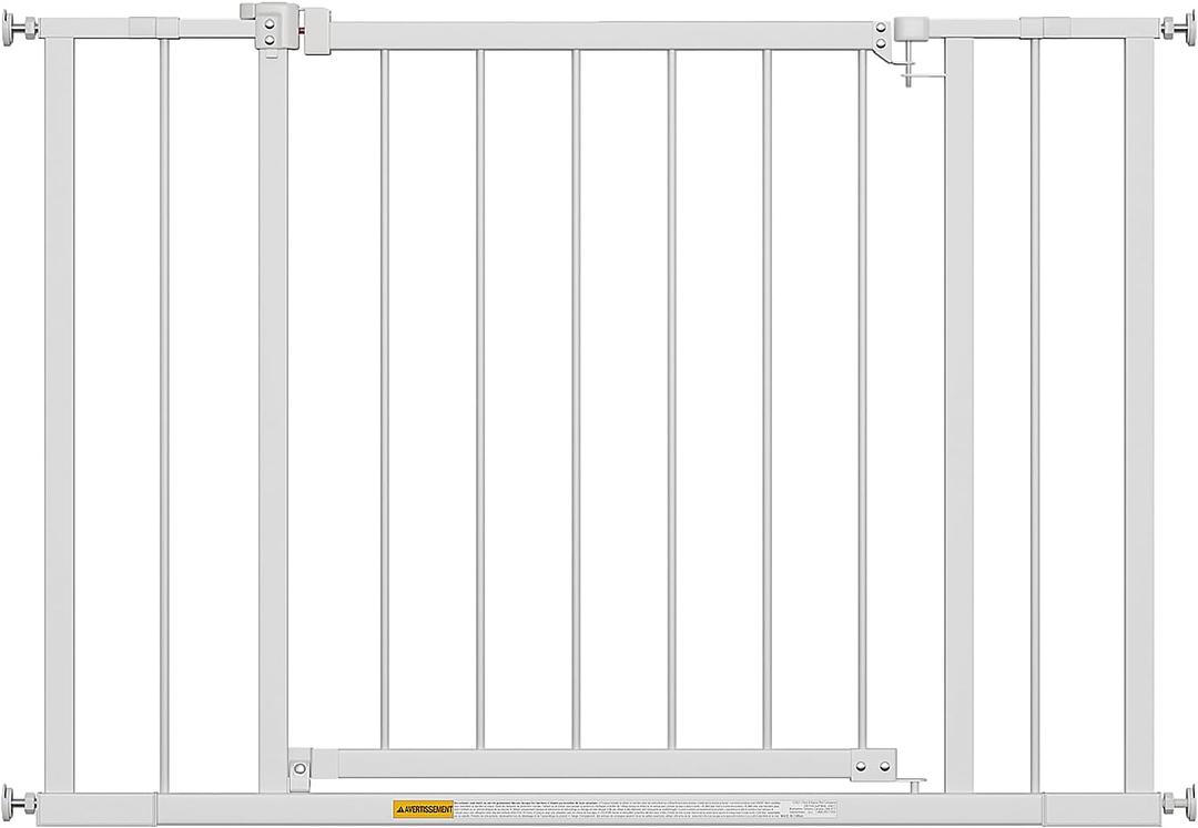 BestPet 30Tall Dog Gate for Stairs & Doorways, Fits 28.5-39.7 Wide Openings,Walk-Through Metal Pet Gate for Indoor Use,Adjustable Safety Gates for Pets,White