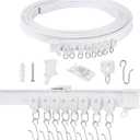 Ceiling Curtain Track Flexible Bendable Curtain Rail Curtain Tracks Set for Window Door Shower Room Divider RV (5 Meters)