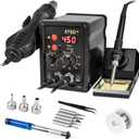 2 in 1 Hot Air Rework Soldering Iron Station Kit, Precision Circuit Board Soldering Gun Kit, Rapid Heat up Solder Station, Upgrade Dual System Independent Control, Auto Sleep & Calibration