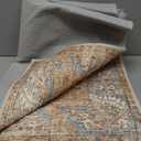 GENIMO 6x9Area Rugs for Living Room, Machine Washable Non Slip Vintage Rugs, Low Pile Lightweight Print Rug for Bedroom, Dining Room, Home Office, Warm Brown