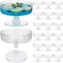 20 Pack Plastic Martini Glasses 6 oz Disposable Vintage Ribbed Coupe Glasses Detachable Champagne Tower Cocktail Unbreakable Dessert Glassware for Wedding Birthday Party Anniversary