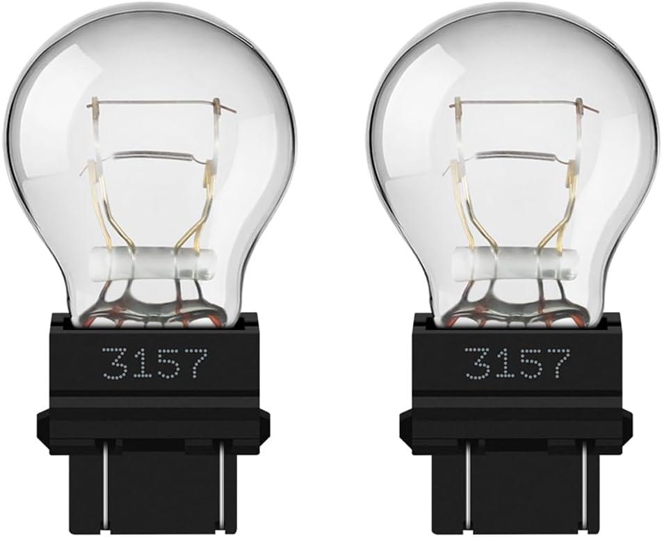 3157 Bulb, 2 Pack 3157 4157 Brake Light/Tail Lights/Turn Signal Auto Bulbs(12V P27-7W 3000K) Trailer Bulbs Universal Fit for Most Cars(White)