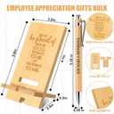Ripeng 20 Sets Employee Appreciation Gifts Bulk Bamboo Phone Stands with Ballpoint Pens for Desk Office Workers Thank You Gift for Team Coworkers Staff Volunteer Teacher Colleagues (Proud)