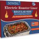 Electric Roaster Liners 34x18 Inch, 20 Pack Disposable Roaster Liners Fits 16-22 Qt Roasters, Heat-Resistant Roasting Oven Cooking Bags for Easy Cleanup