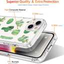 GiiKa for iPhone 14 Plus Case with Screen Protector, 6.7" Clear Full Body Shockproof Protective Floral Girls Women Hard Case with TPU Bumper Cover Phone Case for iPhone 14 Plus, Green Cactus