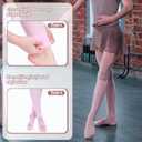 Cuffbow 4 Pairs Pink Ballet Dance Tights Convertible Knee High Thin Sheer Soft Dancing Socks for Dancer Women Girls (Pink)