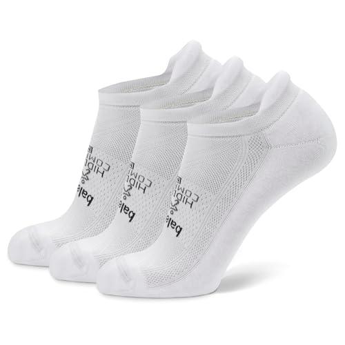 Balega Hidden Comfort Performance No Show Athletic Running Socks for Men and Women (3-Pack), White, Large