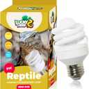 LUCKY HERP Mini UVA UVB Reptile Light 10.0 9W, UVB Bulb for All Desert Dwelling Reptiles, Compact Reptile UVB Bulb for Turtle, Bearded Dragon, Lizard, Gecko etc.