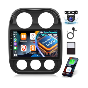 EKAT Car Radio for Jeep Compass Patriot 2010 2011 2012 2013 2014 2015 2016, [2G+64G] 10.1 inch Android Touch Screen Patriot Stereo, CarPlay/Android Auto/DSP Audio/1080P/SWC/Bluetooth/WiFi