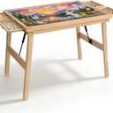 TEAKMAMA No-Assembly Puzzle Table, 1500Pcs 27.6" H Puzzle Board for Adults