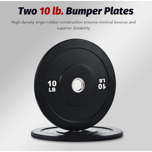ZELUS Weight Plate, Bumper Plate for Strength and Training Fitness, Olympic Weight Set with Rubber Barbell Dumbbell Plate Stainless Steel Inserts for Pro or Home Gyms, 10 LB