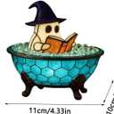 Halloween Ghost Bubble Bath Lamp, Bathtub Ghost Night Lights, Cute Bathtub Ghost USB Night Lights for Bathroom Halloween Decor, Spooky Reading Books Nightlight (A-)