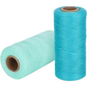 2 Rolls Warp Thread Warp Yarn Pure Cotton Yarn Tensile Resistant 8/4 Warp Thread for Knitting Tatting Carpet Tapestry(Sapphire Blue+Green)