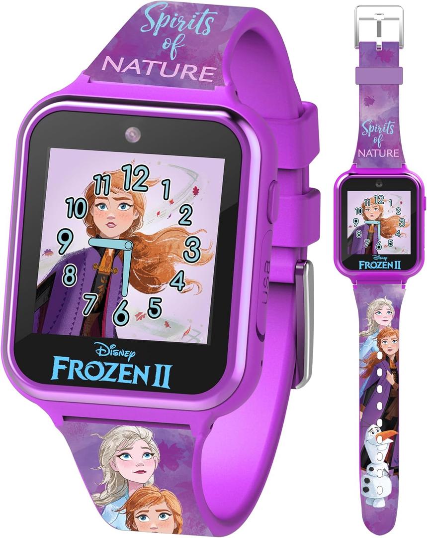Accutime Kids Disney Frozen Smart Watch with Camera for Kids and Toddlers - Interactive Smartwatch for Boys & Girls with Games, Voice Recorder, Calculator, Pedometer, Alarm, Stopwatch (Purple)