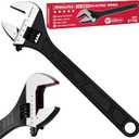 SEDY 12-Inch Adjustable Wrench, Black Oxide Finish Wide Jaw Spanner with Inch/Metric Scale, Premium Drop Forged Steel for Automotive Plumbing and Household Repairs