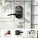 Veise Keypad Door Lock with Handle, Keyless Entry for Front Door & Bedroom, Electronic Lock with Code, Auto-Locking, Easy Installation, Passage Mode, Matte Black