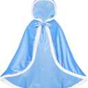 Century Star Girls Fur Princess Cape with Hooded Cloak for Little Girls Christmas (4-5T, Blue)
