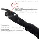 Baby Stroller Bumper Bar,Armrest, Handle, Crossbar Accessories for BBZ YoYo and Yoyo+, Black PU Leather